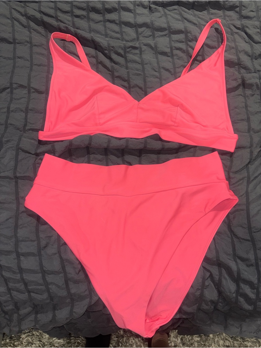 aerie Neon Pink High-Waist Bikini Set